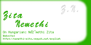 zita nemethi business card